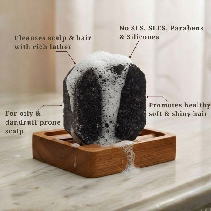Neem Tulsi Shampoo Bar | Oily to Normal Hair, Dandruff Prone Scalp (75g)