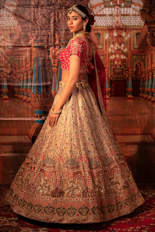 Siddhidatri Royal Grey Bridal Lehenga