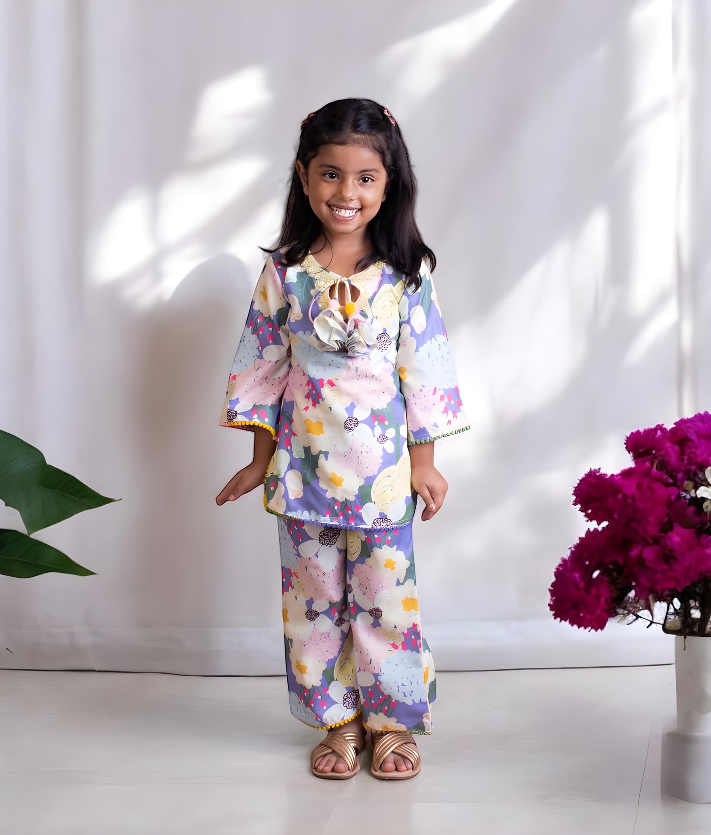 Pret Floral Printed Kurti with Sharara