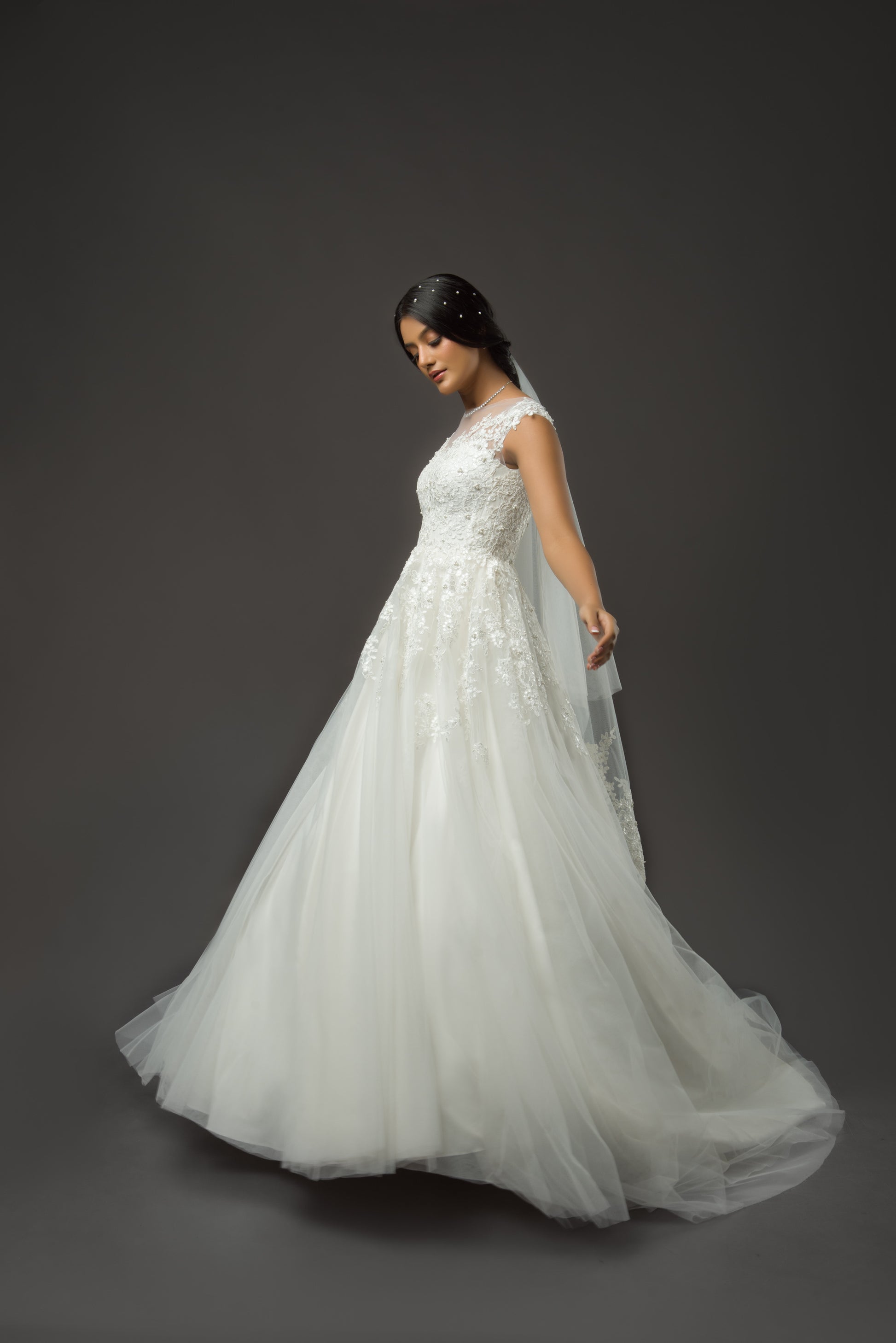 Ivory Christian Bridal Polyester Premium Gown-AR0001 – Mohi fashion