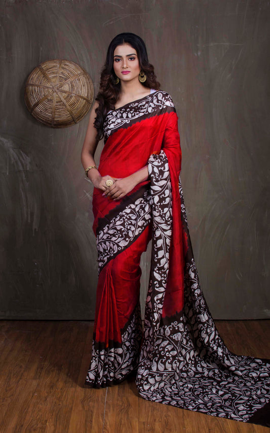 Hand Woven Cotton Dhakai Jamdani Saree in Smoke Grey and Multicolored Thread Work