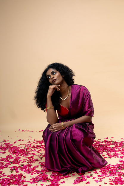 Yatrika saree I Purple Handloom Tissue Saree