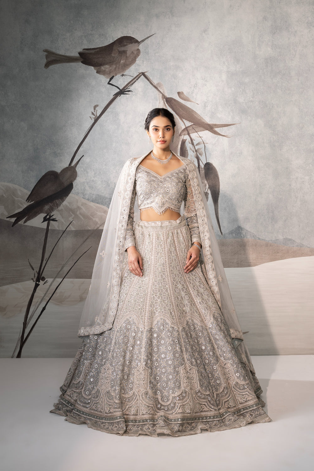 GREY SEQUENCE LEHENGA