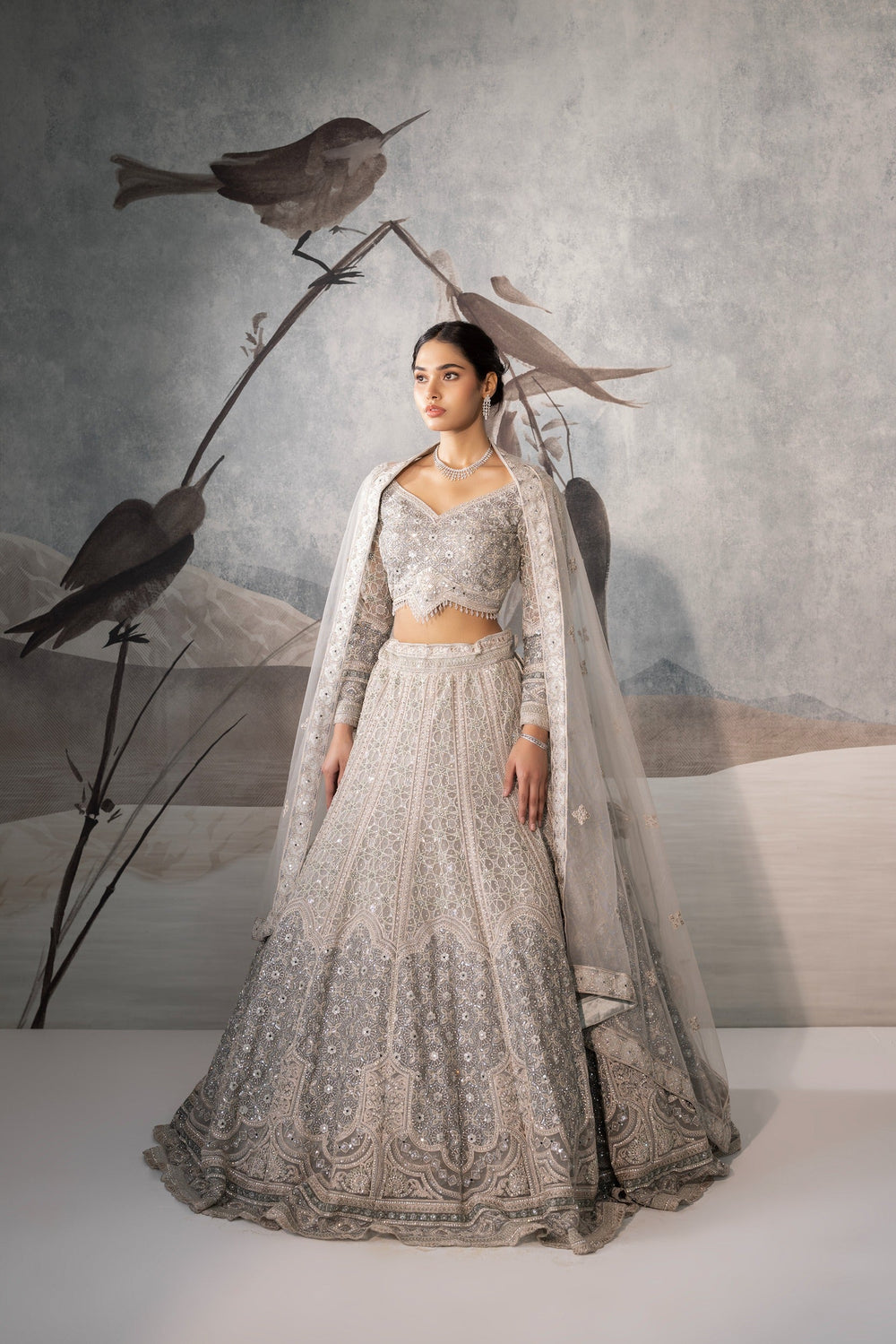 GREY SEQUENCE LEHENGA