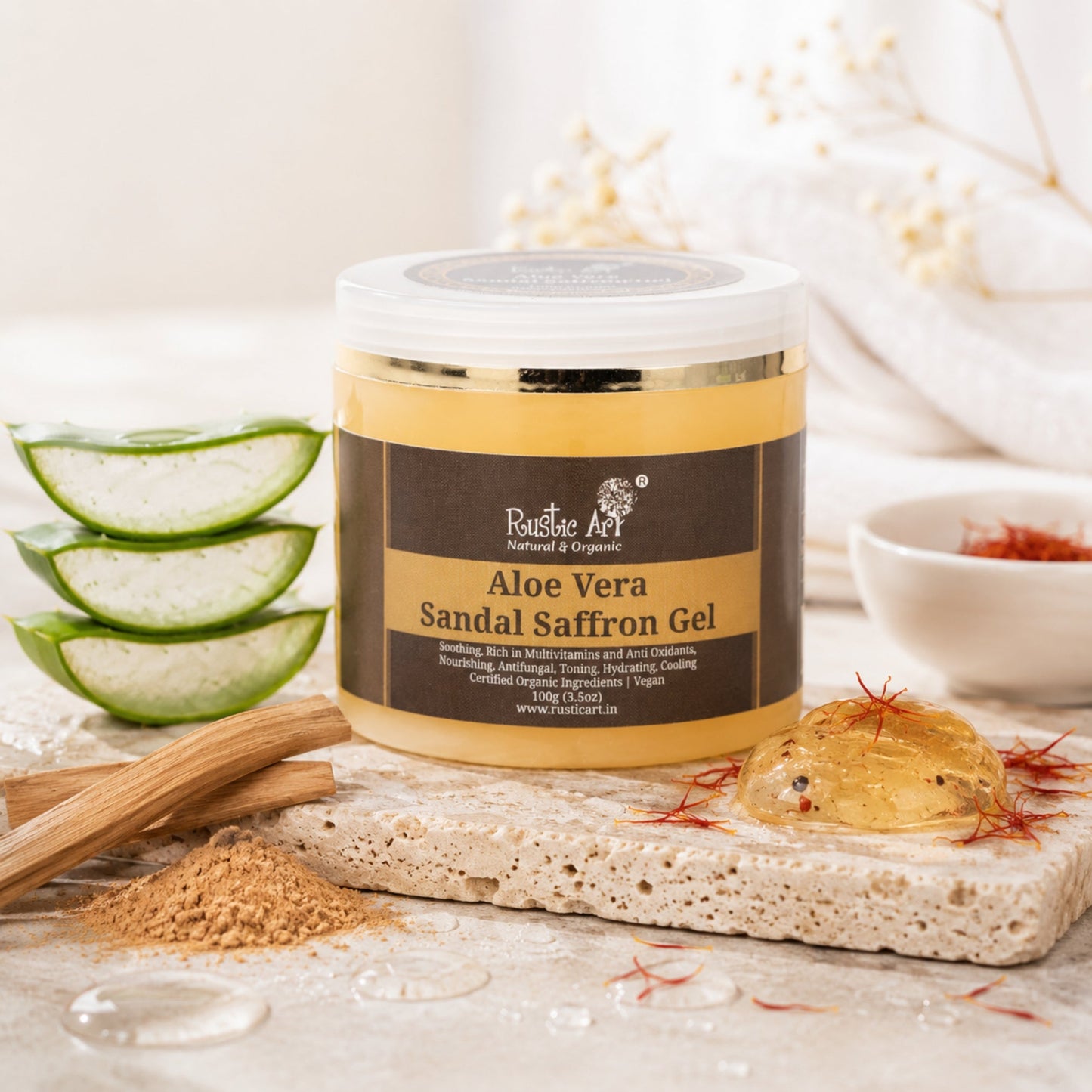 Aloe Vera Sandal Saffron Gel with Niacinamide 100 GM
