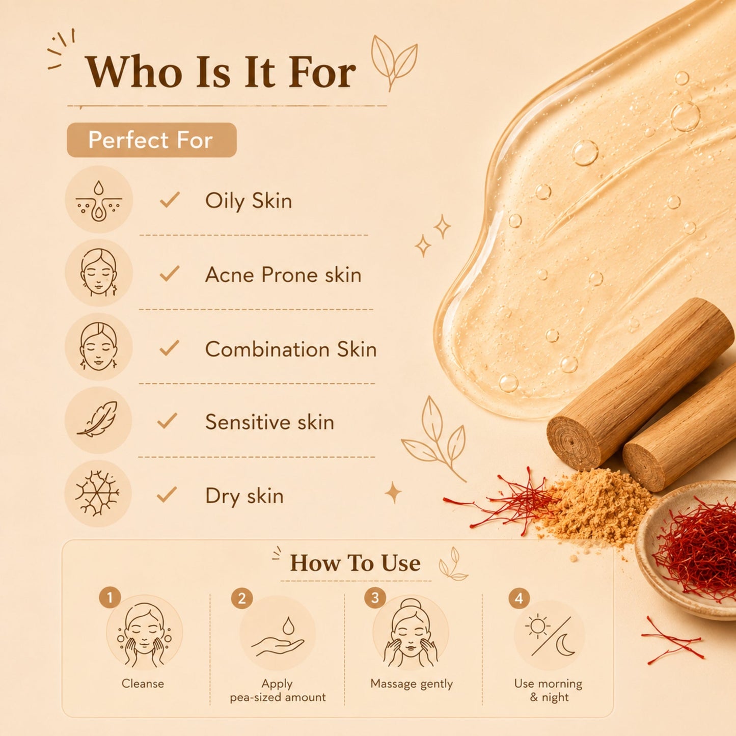 Aloe Vera Sandal Saffron Gel with Niacinamide 100 GM