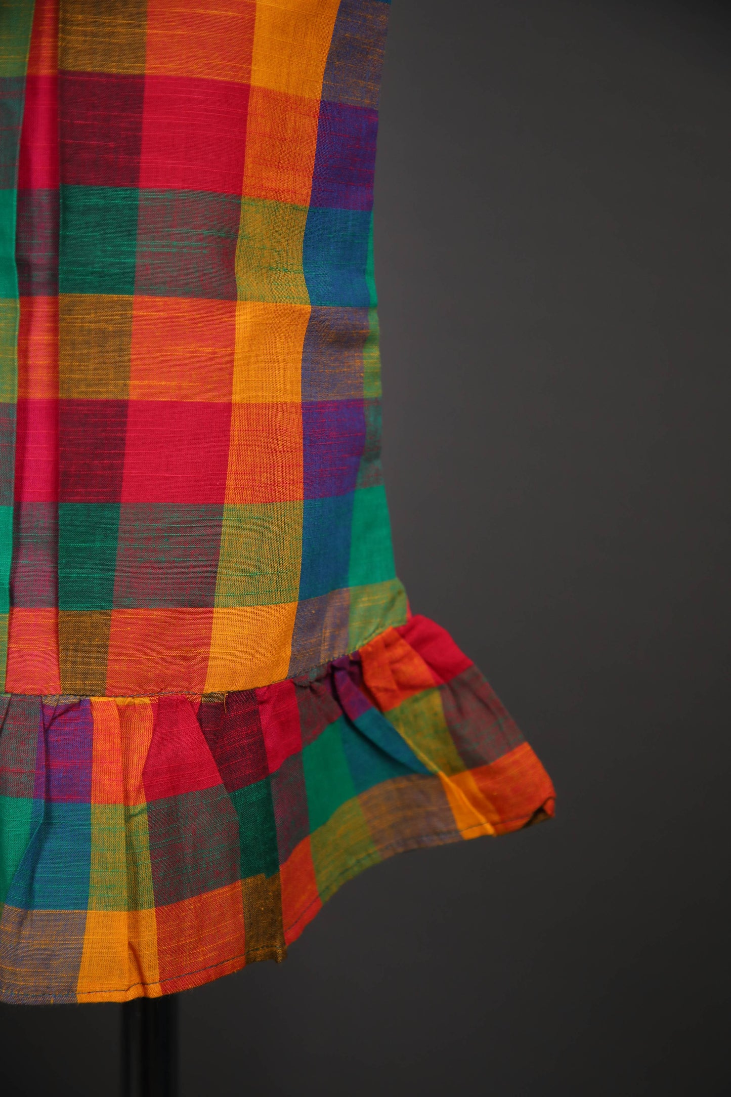 Swara - Mooshak frock for baby girl in Chettinad checks 