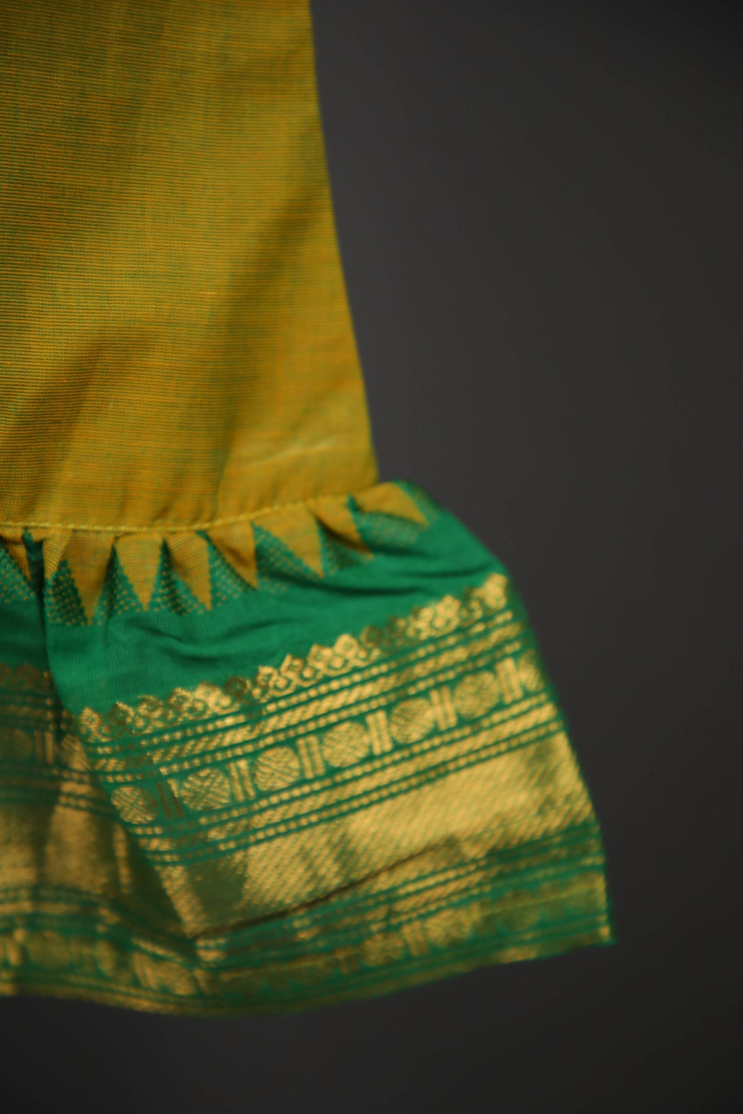 Swara - Tie up Dress in Kanchi Cotton in Mehendi Green