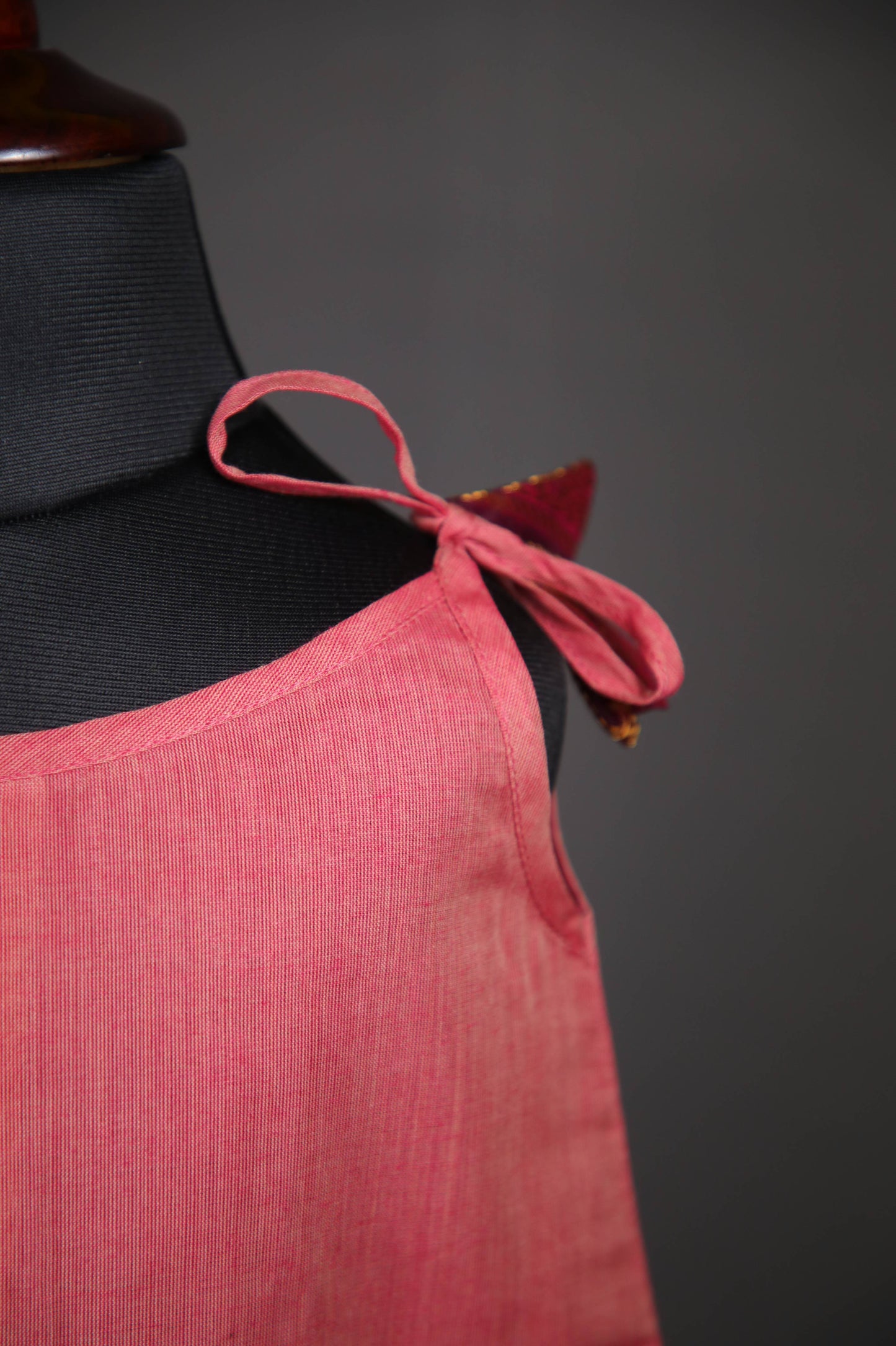 Swara - Tie up Dress in Kanchi Cotton in Onion Pink