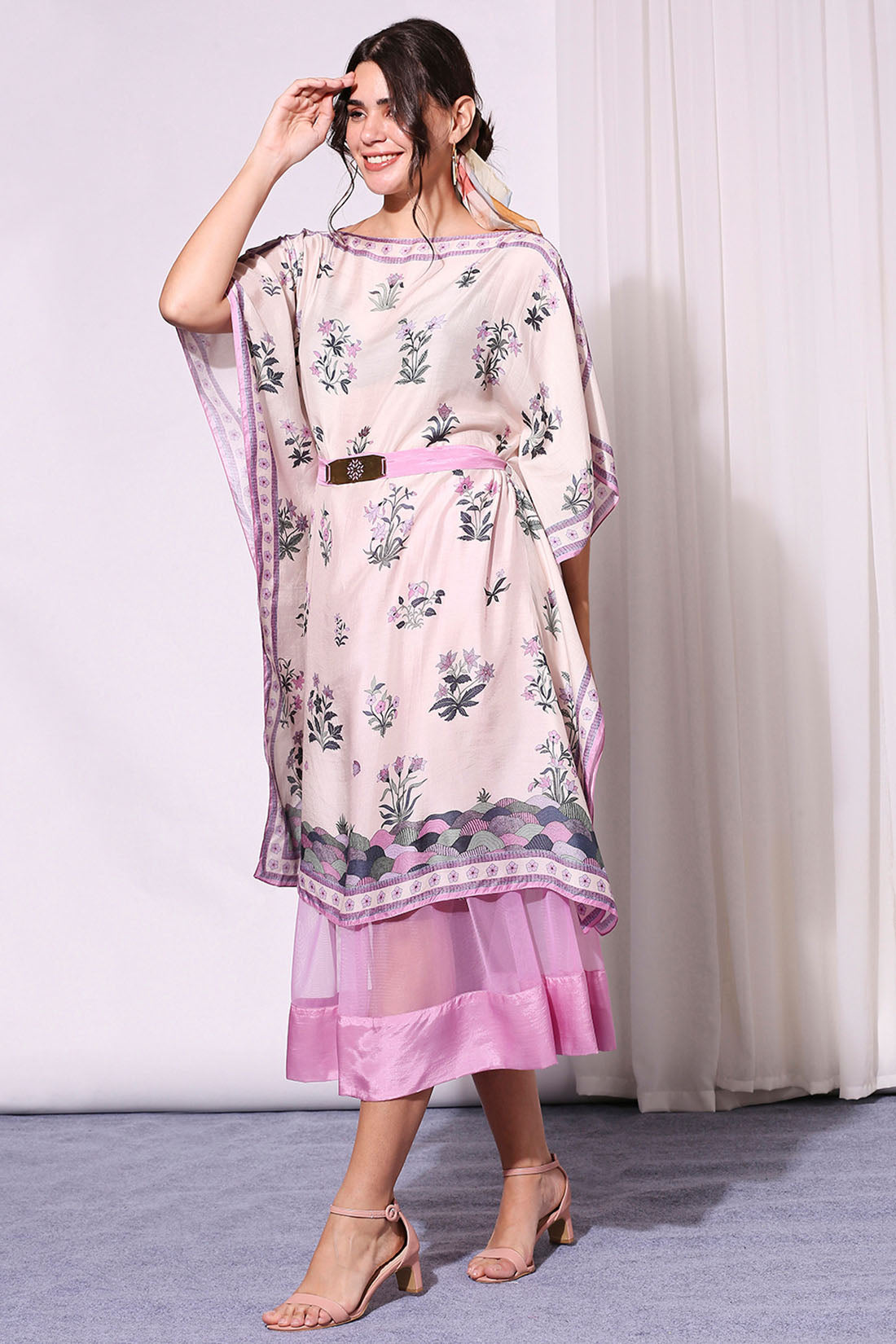 Pastel Floral Kaftaan Set