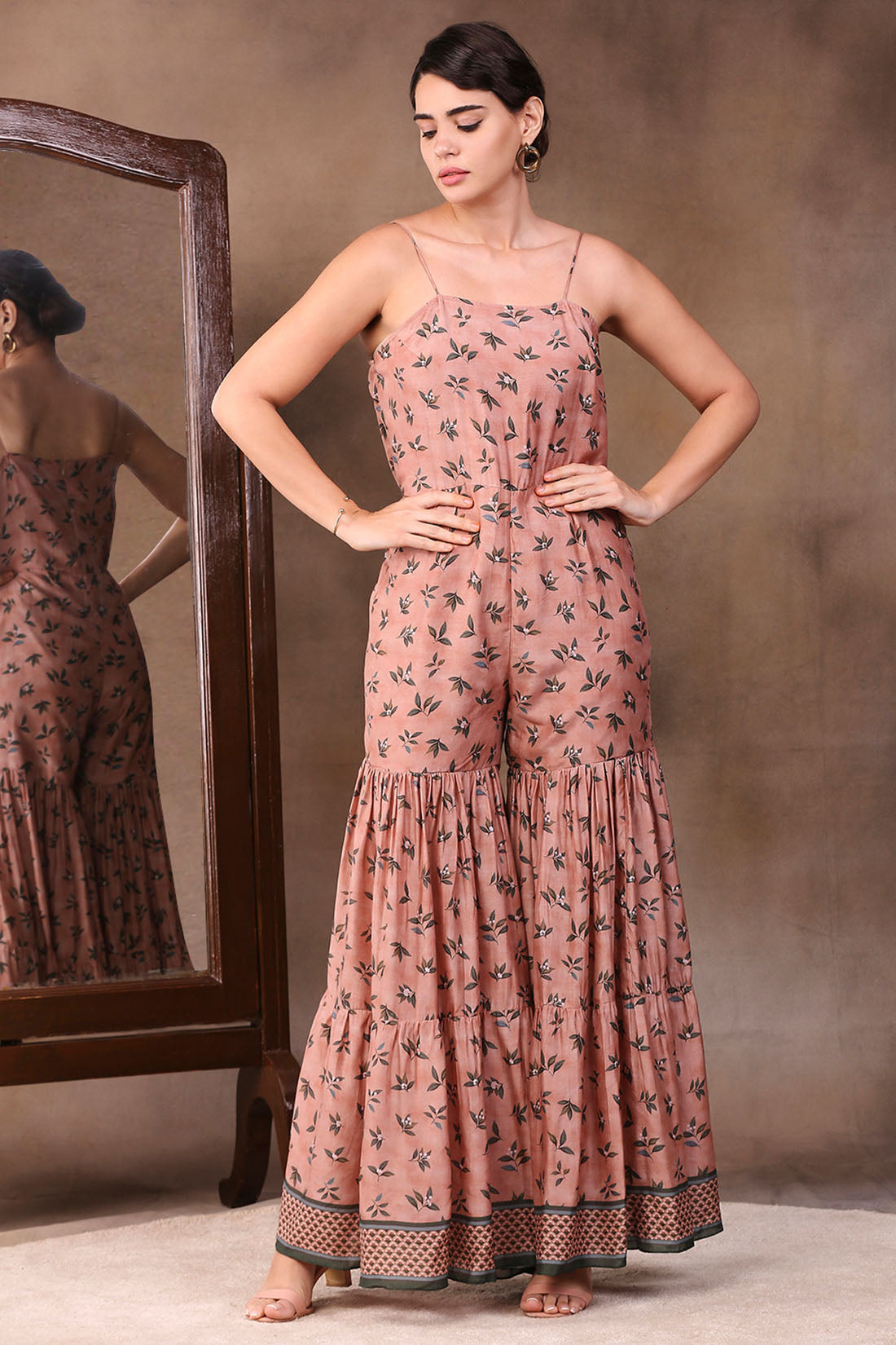 Vintage Trails Printed Jumpsuit With Jacket