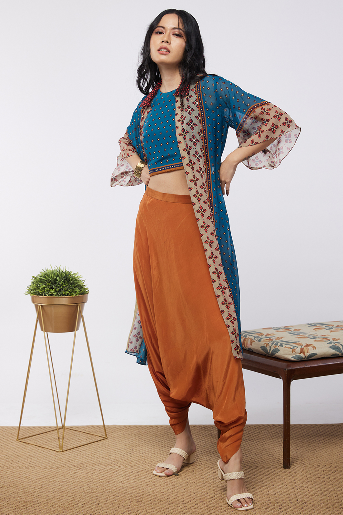 Elements Printed Co-Ord Set With Jacket