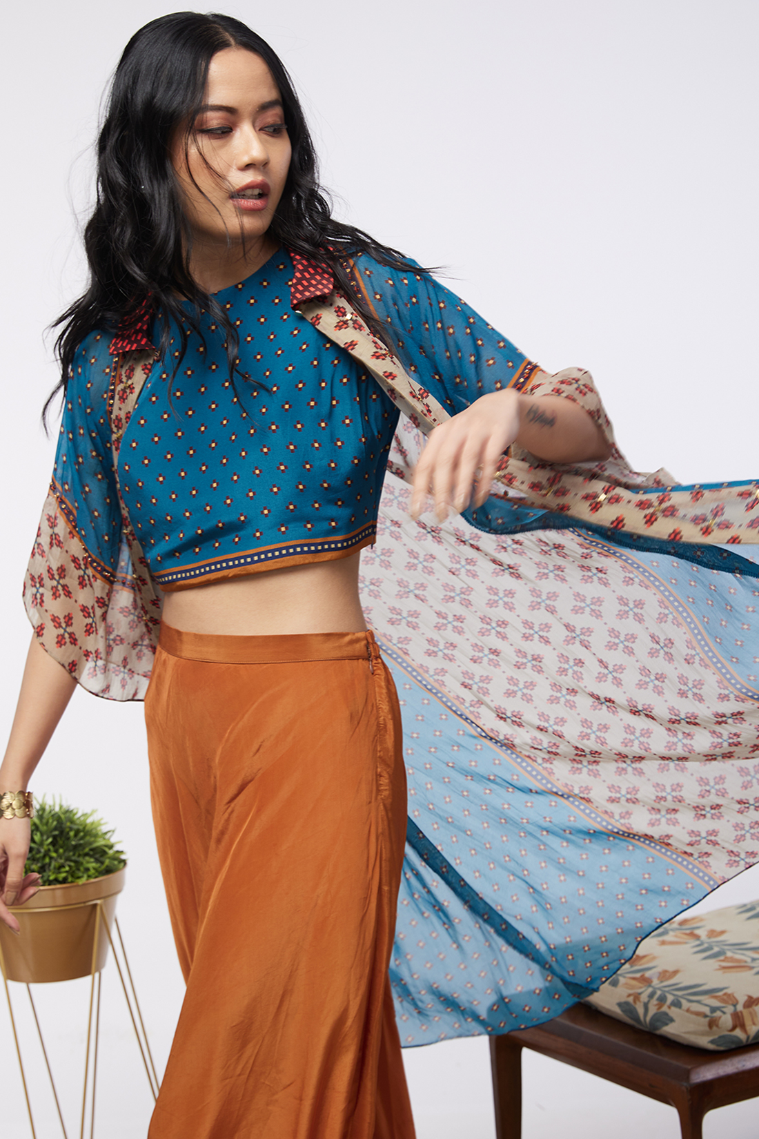 Elements Printed Co-Ord Set With Jacket