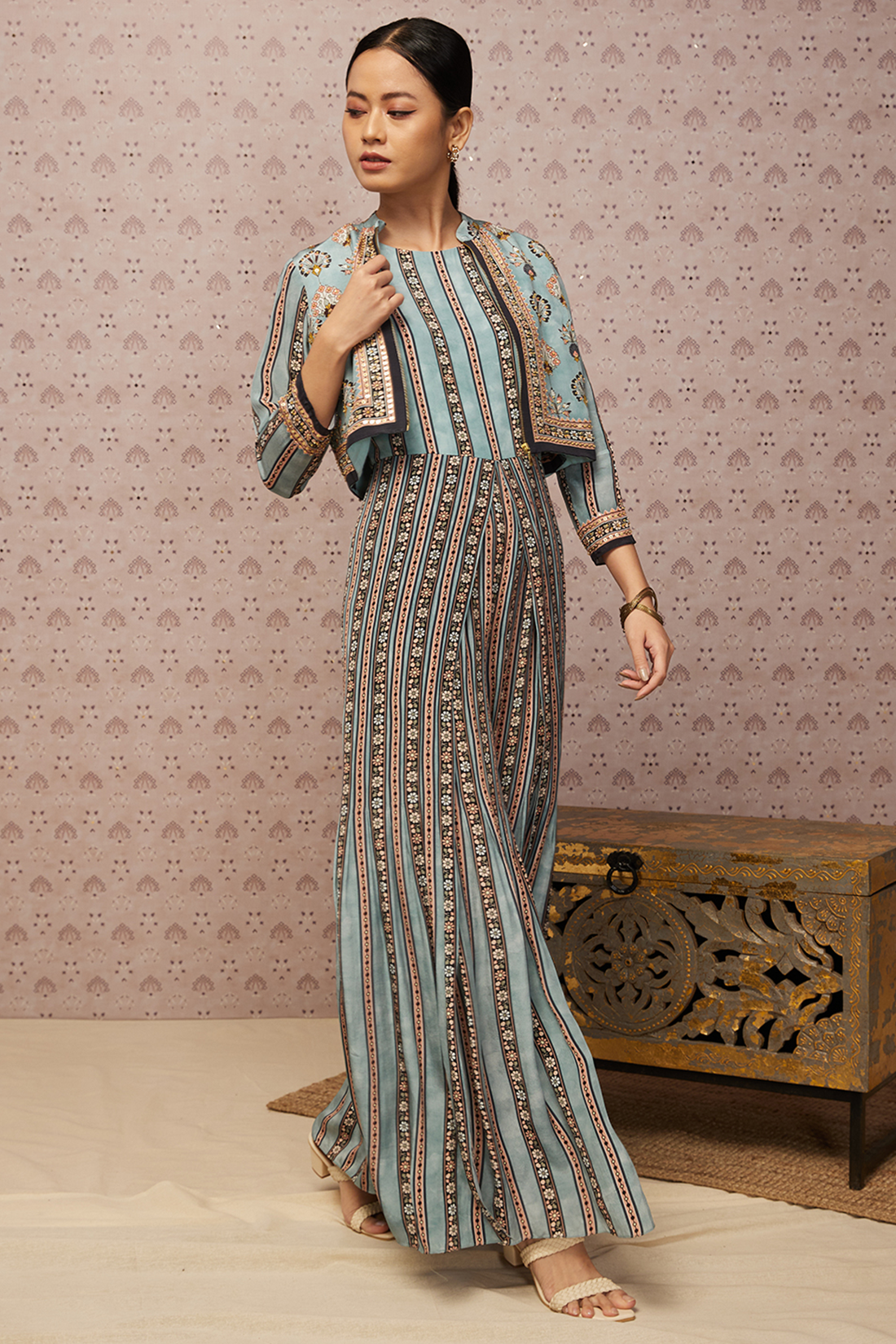Sarouk Printed Jumpsuit With Jacket