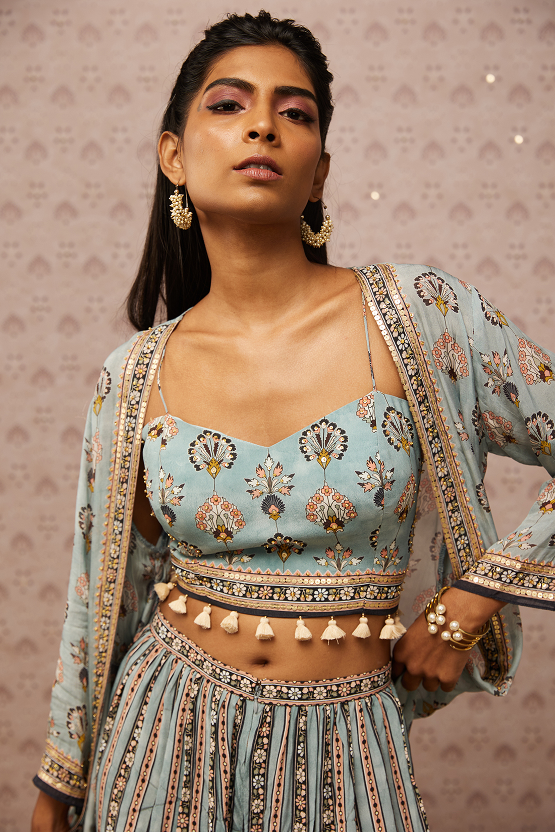 Sarouk Embroidered Co-Ord Set With Jacket