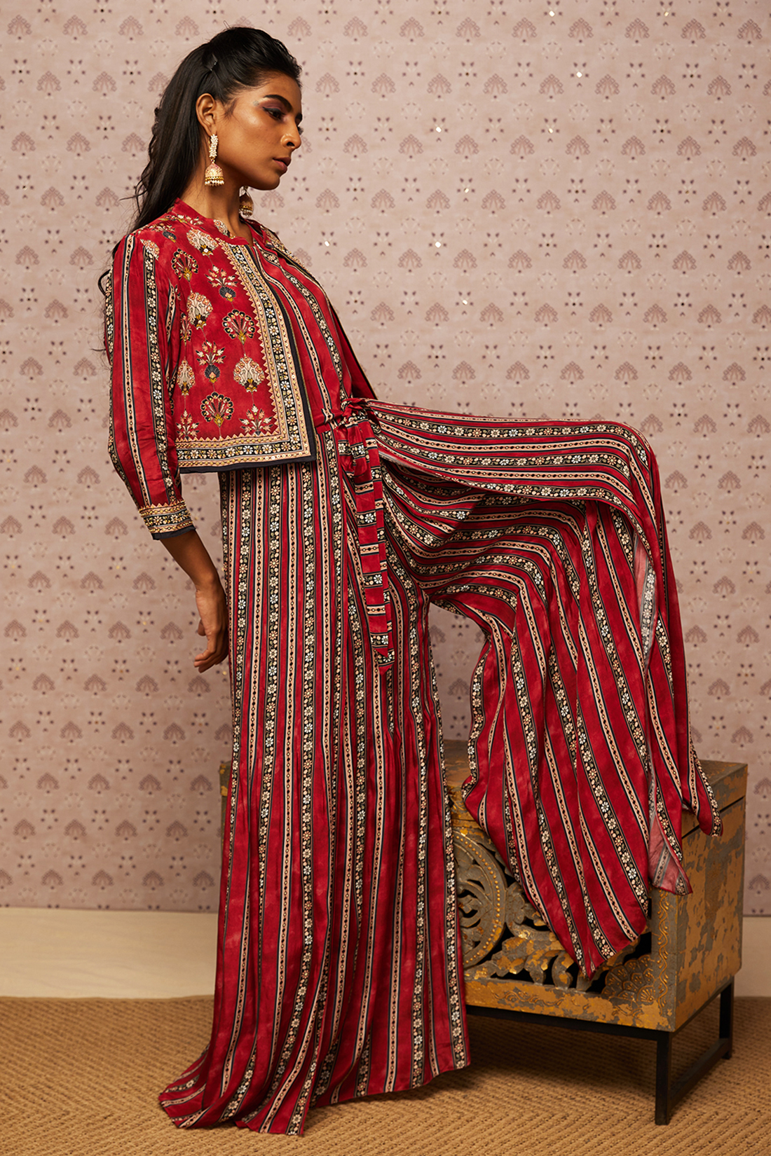 Sarouk Embroidered Jumpsuit With Jacket