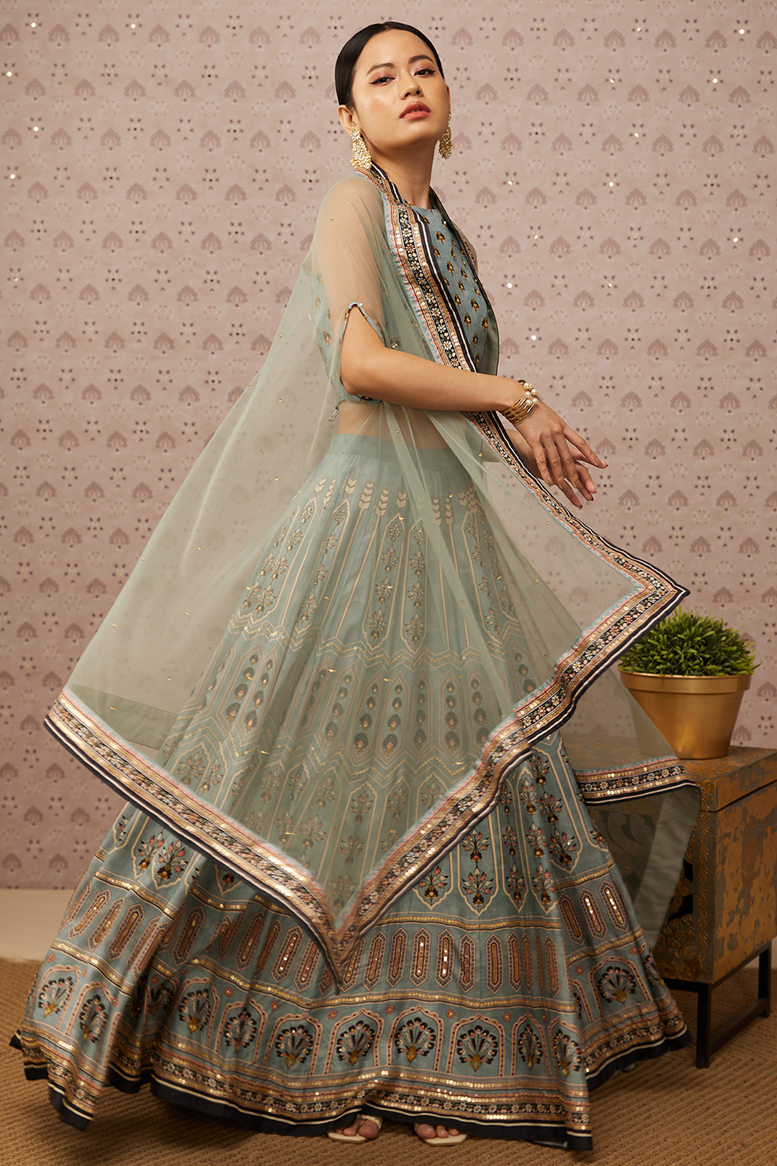 Sarouk Embroidered Lehenga Set With Dupatta