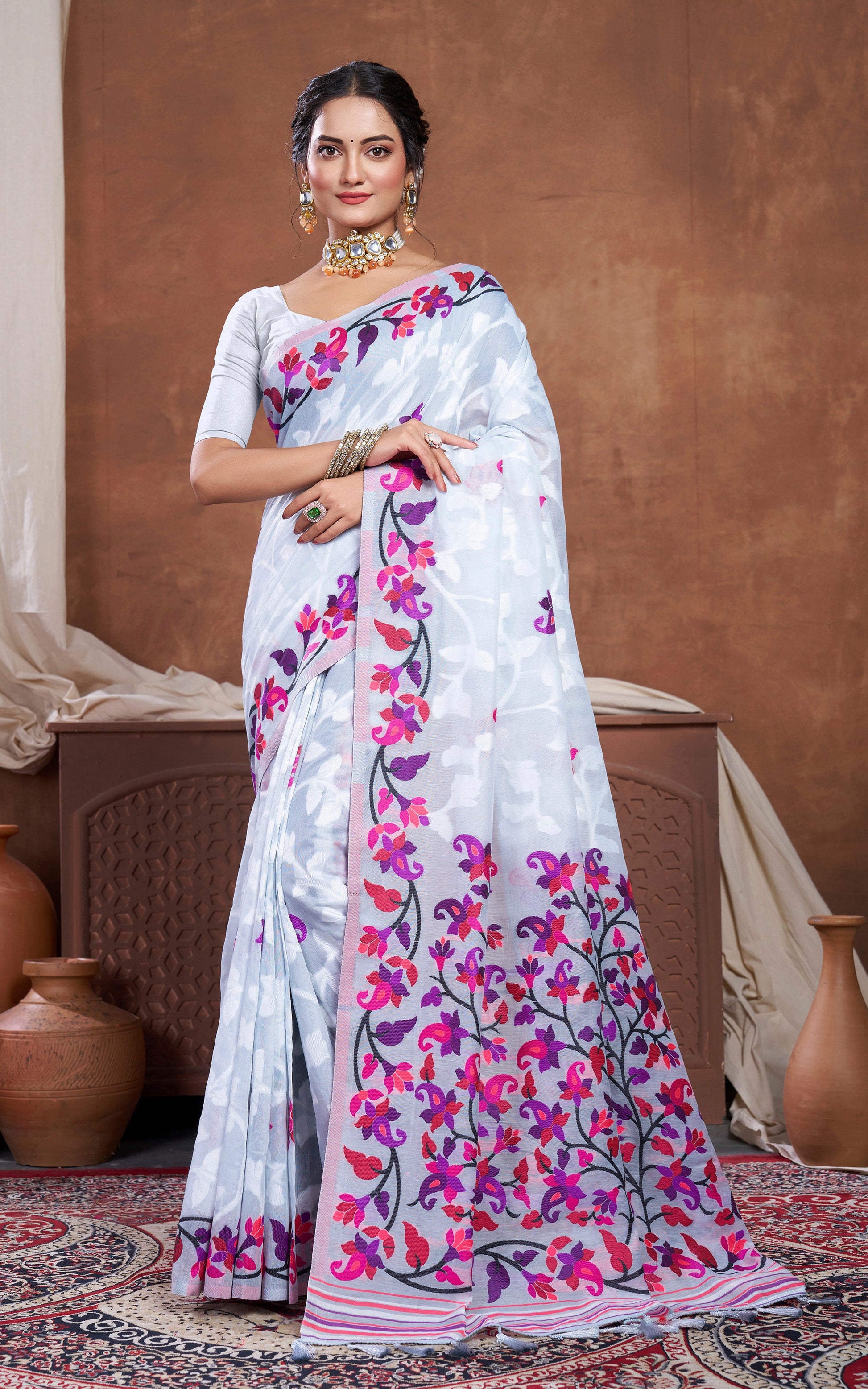 Organza Saree Myntra Floral Saree Anouk Floral Sarees Myntra