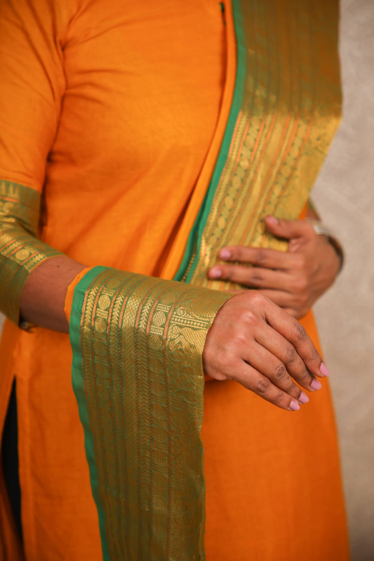 Geet - Kurti with dupatta in pure kanchi cotton in Mustard color