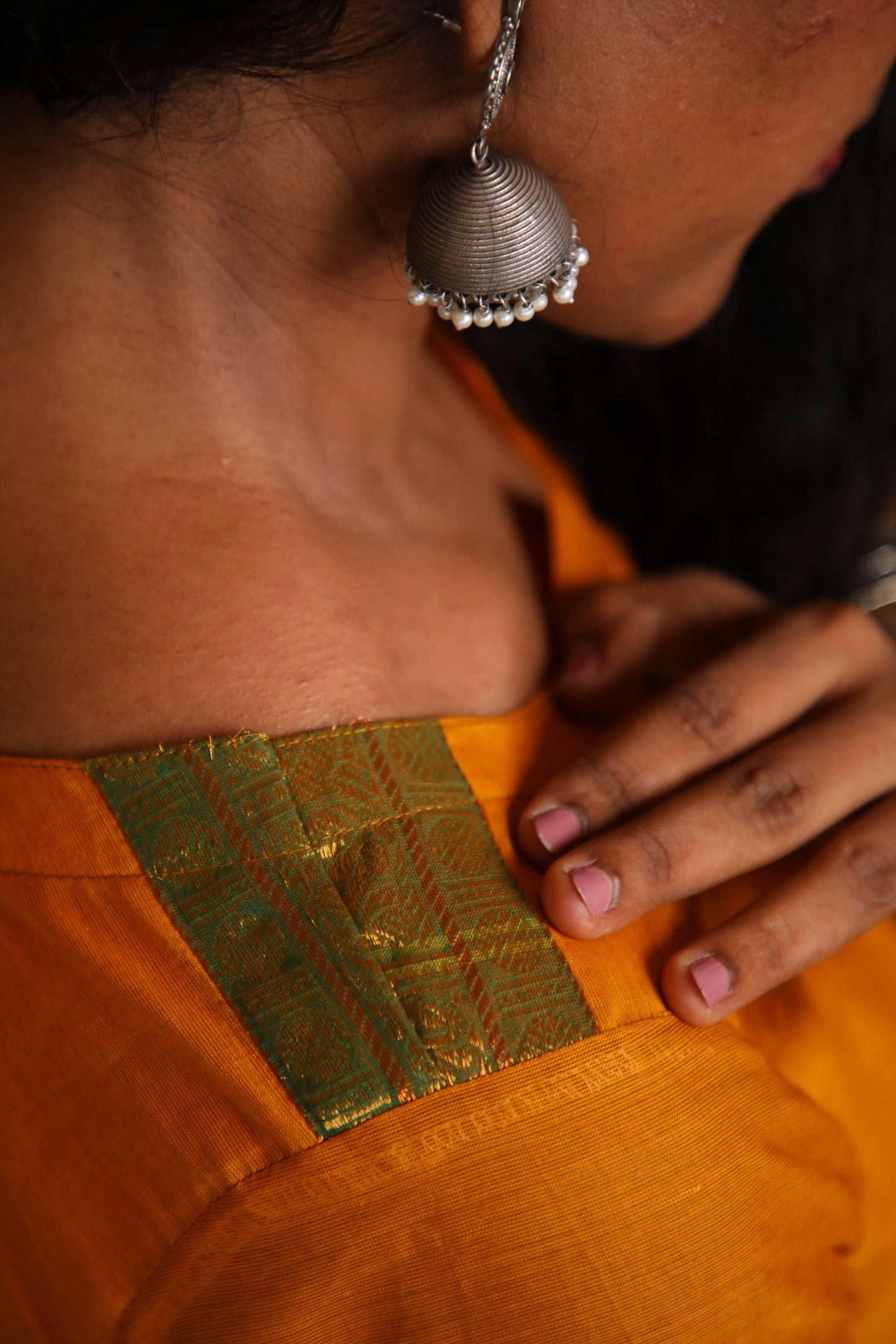 Geet - Kurti with dupatta in pure kanchi cotton in Mustard color