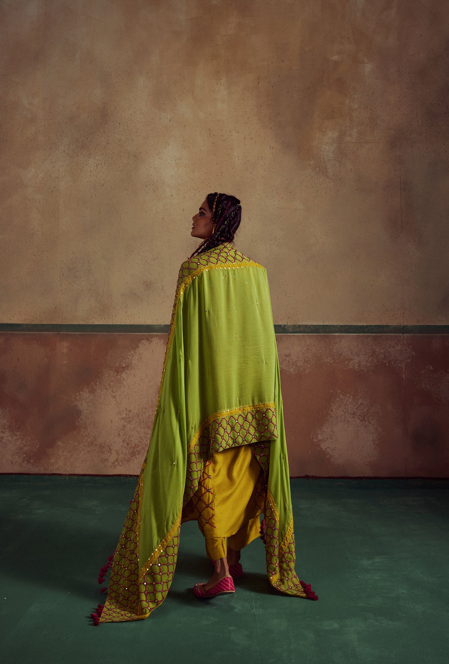 yellow suit set with dupatta Rang