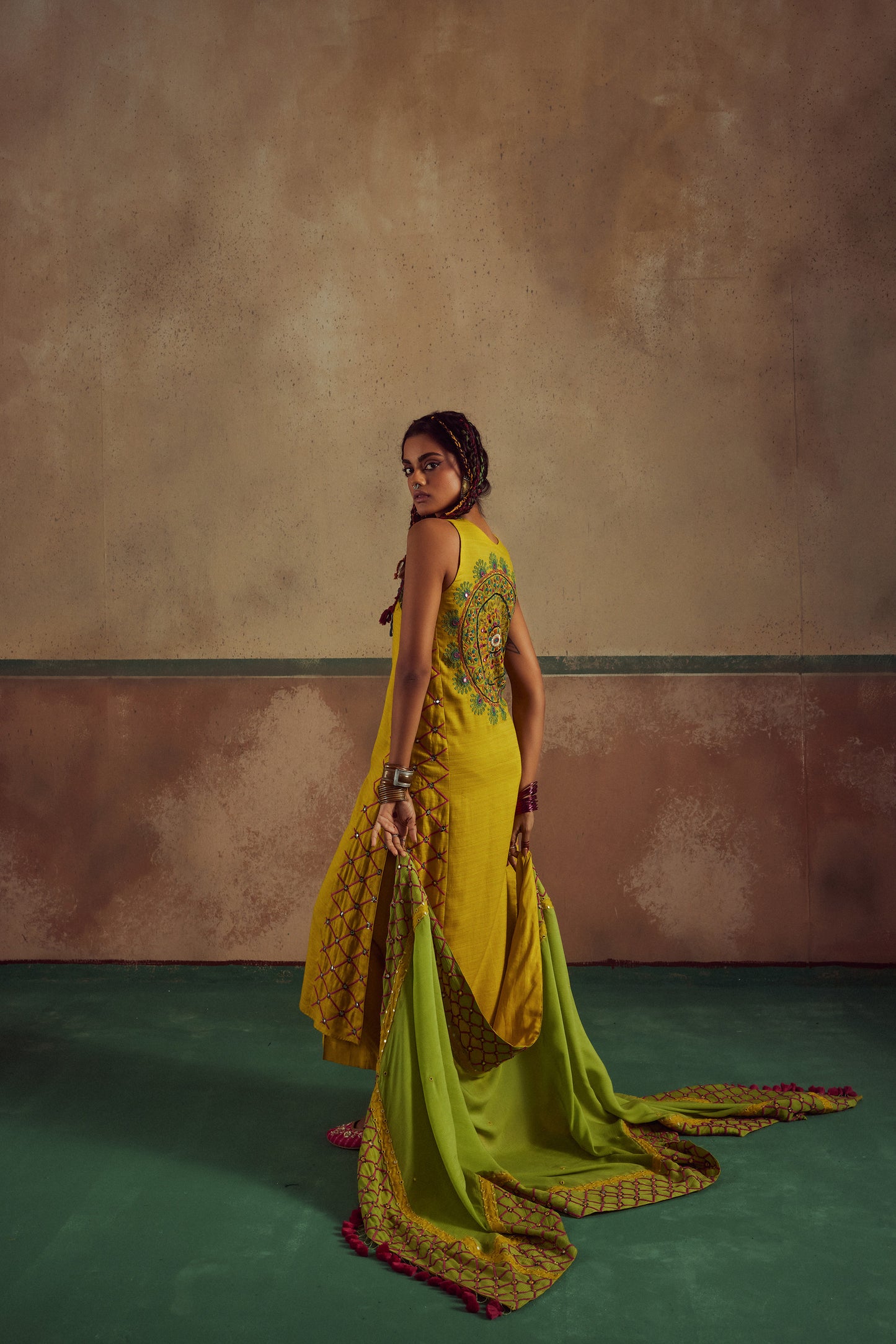 yellow suit set with dupatta Rang