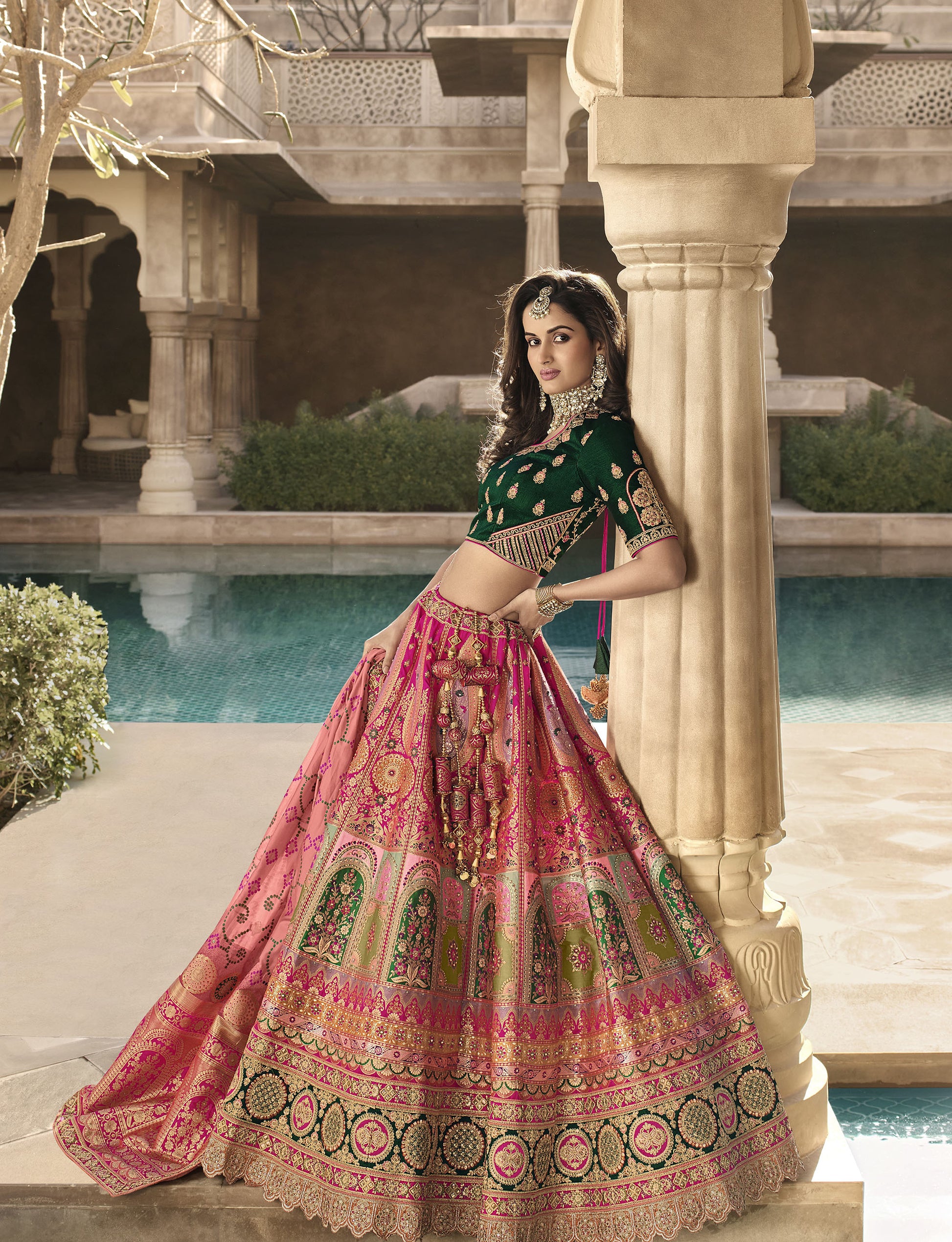 Dulhan Lehenga Green Colour Indian Dress Green Color Bridal Lehenga 612 Dulhan Lehenga Green Colour Indian Dress Green Color Bridal Lehenga 612