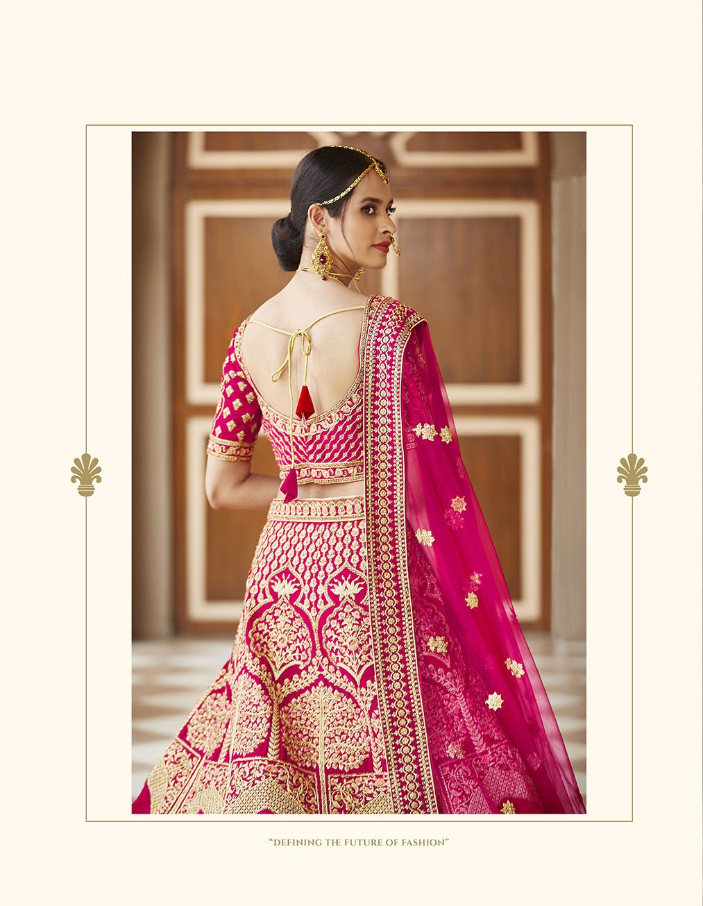 Lovely Pink Color Velvet Bridal Lehenga