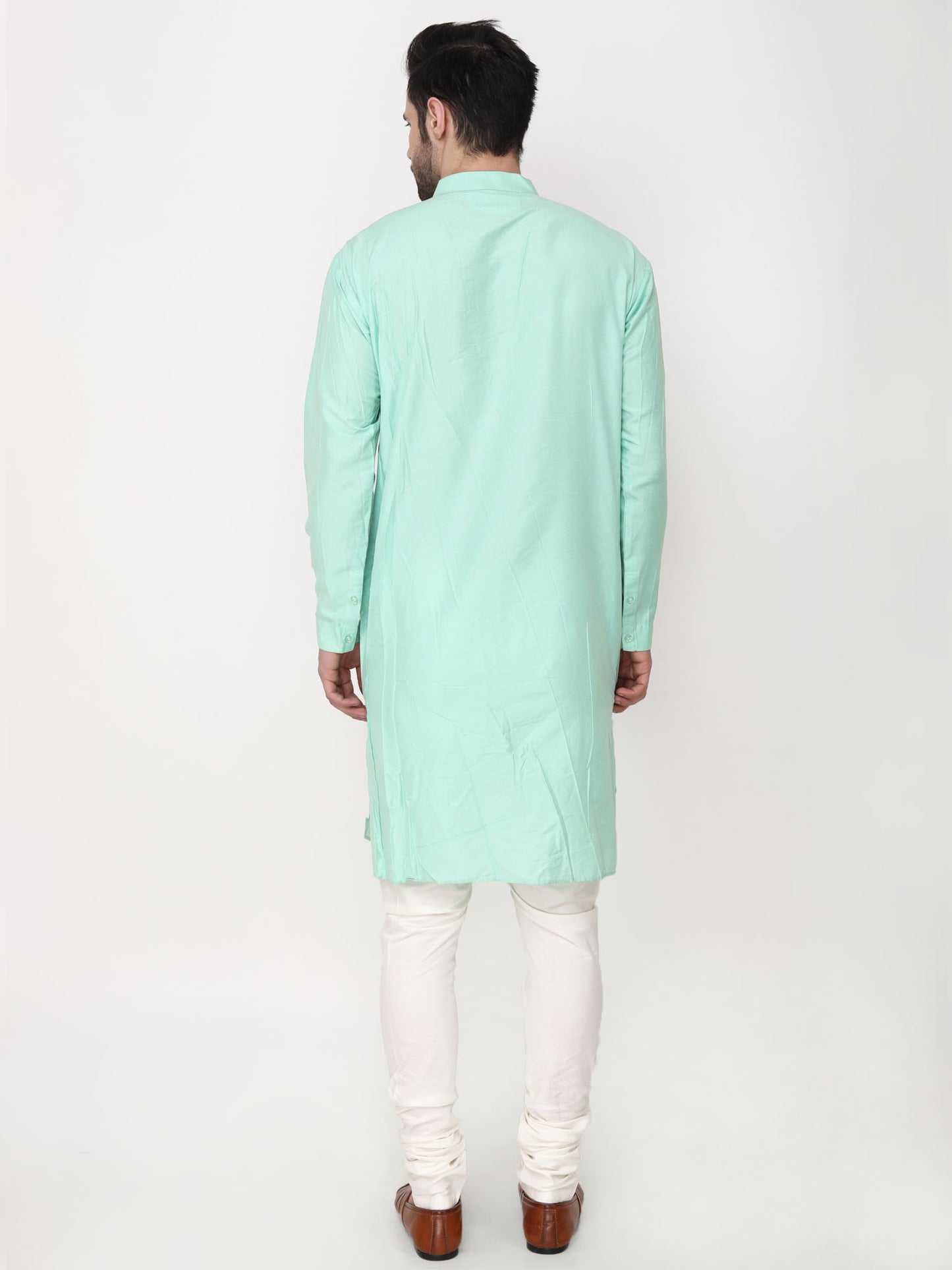 Multi color Jacket with Green & Ivory Kurta Churidaar