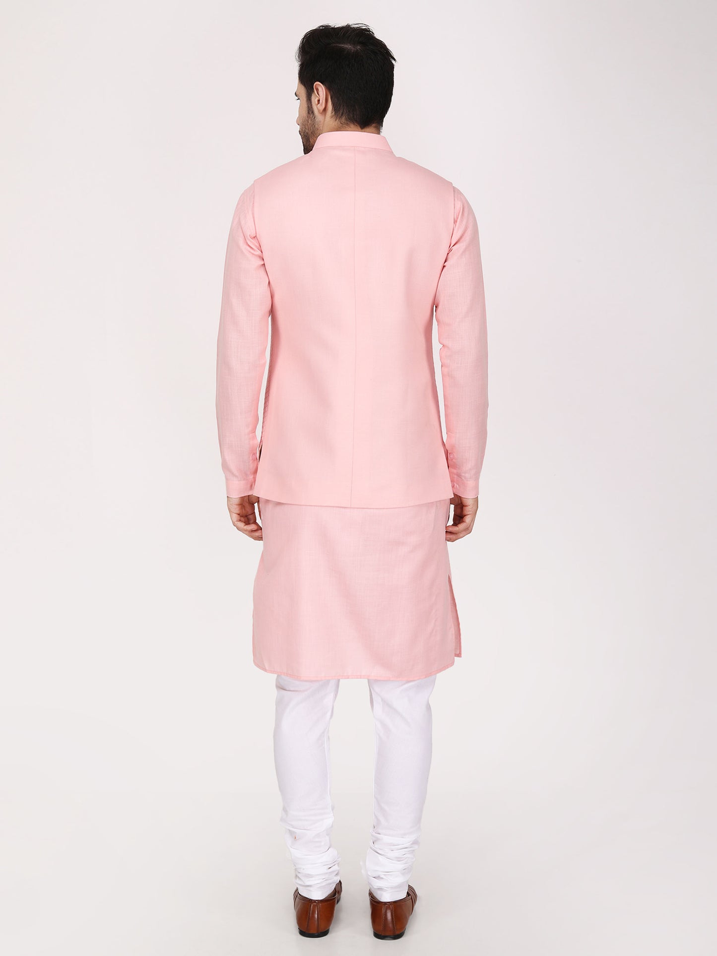 Pink Nehru Jacket with Kurta Churidaar