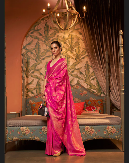 Pink Festive Wear Kanjivaram Silk Saree