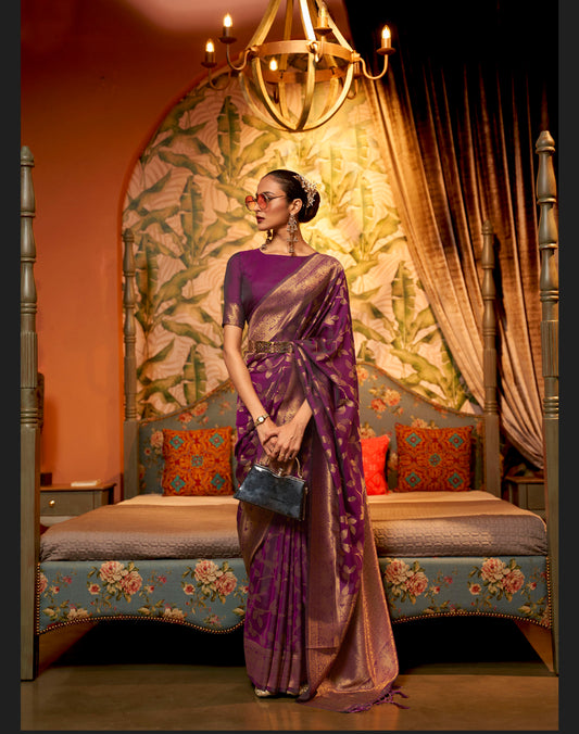Purple Festive Wear Kanjivaram Silk Saree