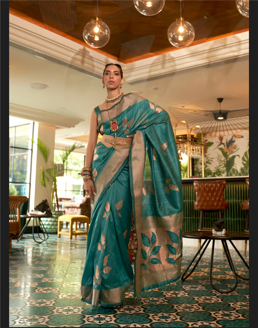 Green Banarasi Silk Partywear Saree