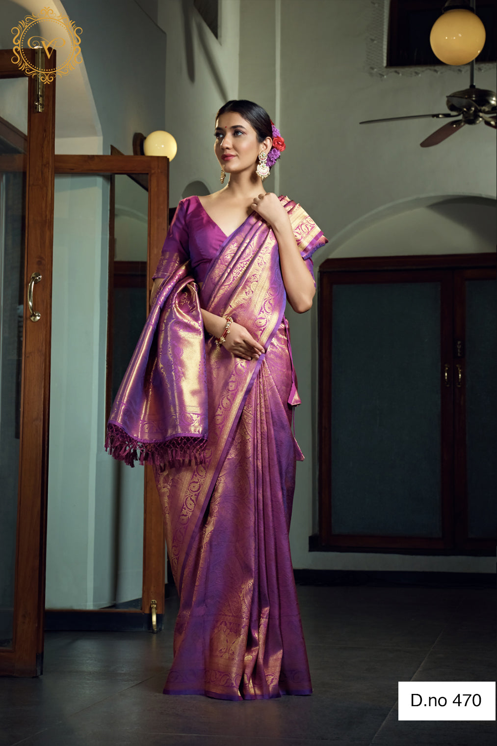 Purple Zari Work Kanjeevaram Silk Saree