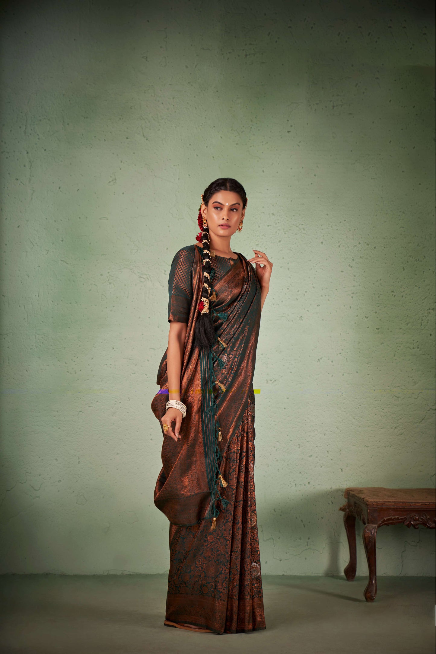 Brown Color Zari Kanjeevaram Silk Saree