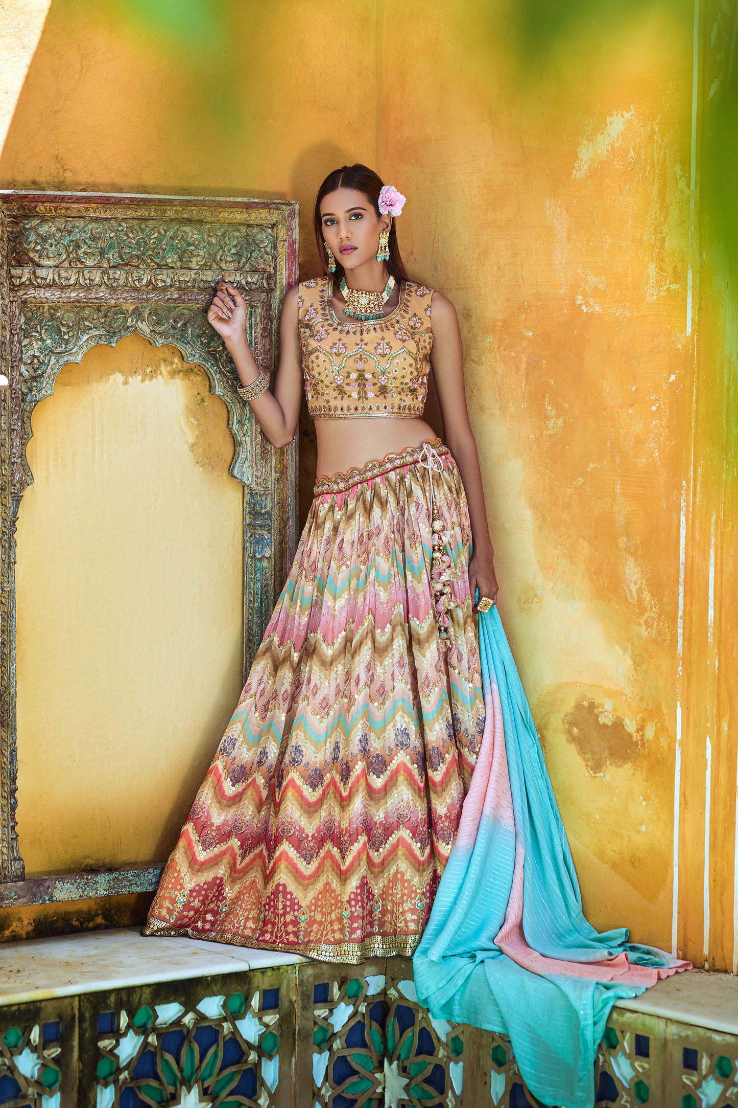 Multicolor Digital Printed Lehenga Choli for Wedding Guest AV77308