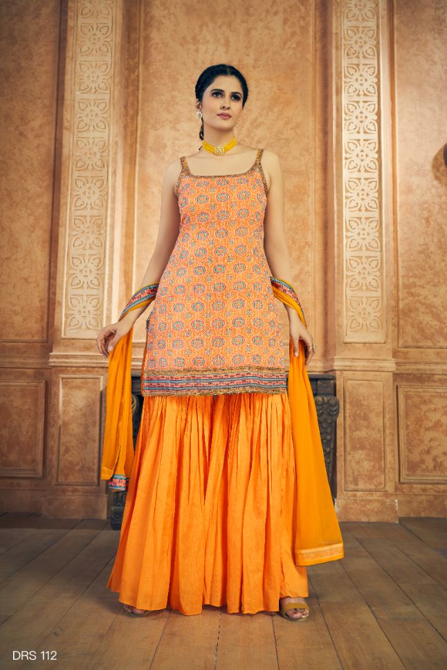 Majestic Orange Color Resham Designer Salwar Kameez